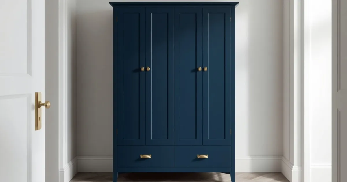Dramatic Navy Blue Shoe Cabinet