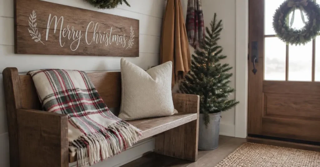 Farmhouse Christmas Entryway