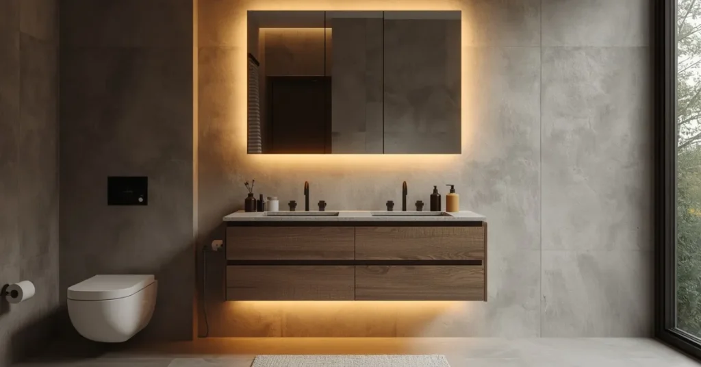 Floating Vanity with Stone Top