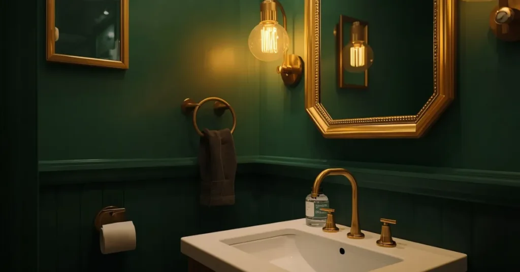 Green and Gold Bathroom Combo