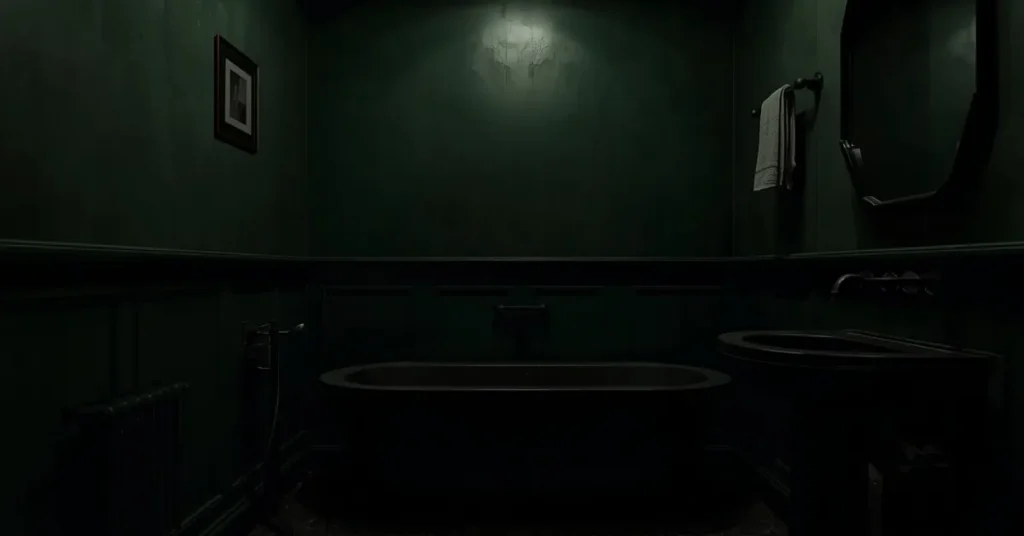 Moody Green Bathroom for a Dramatic Look