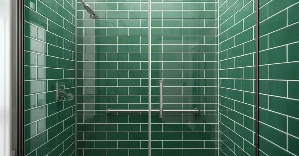 Green Subway Tile Shower