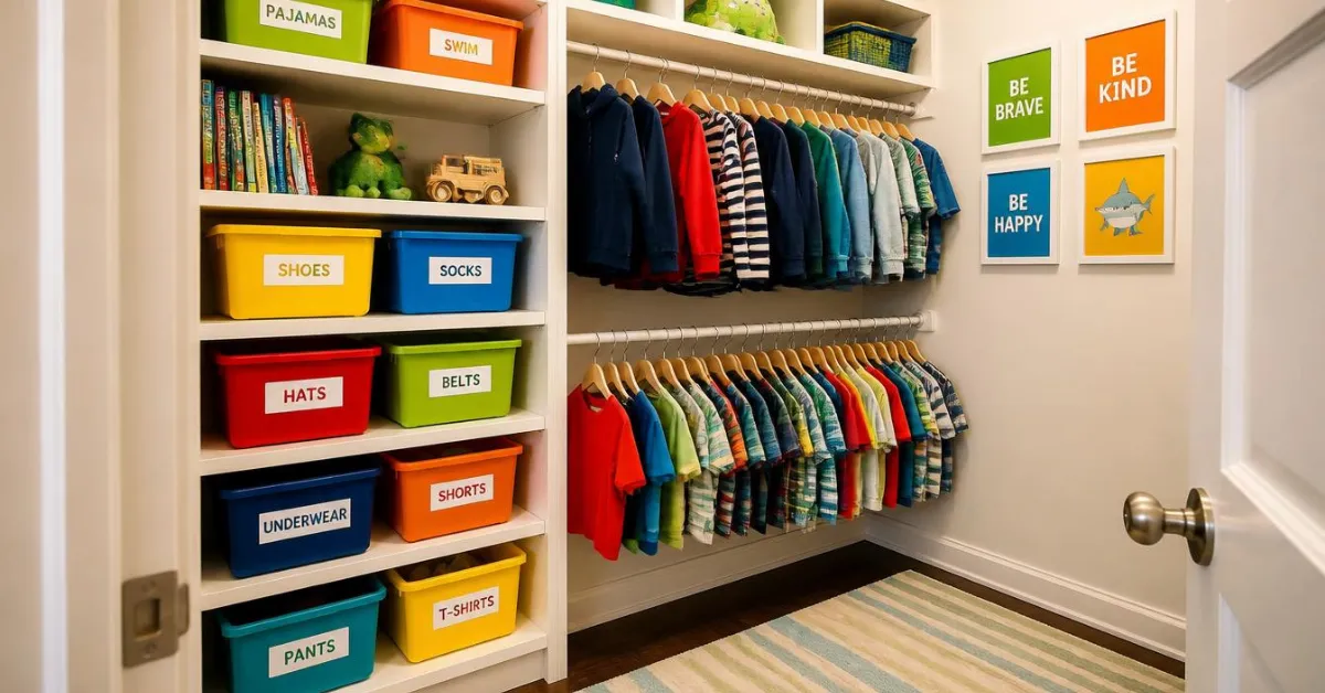 Kids' Closet Organization Idea