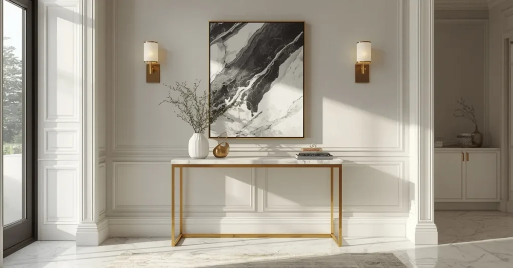 Marble Accent Split Level Entryway