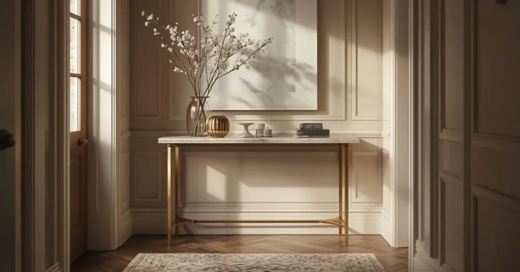 Marble and Brass Entryway for an Elegant Touch