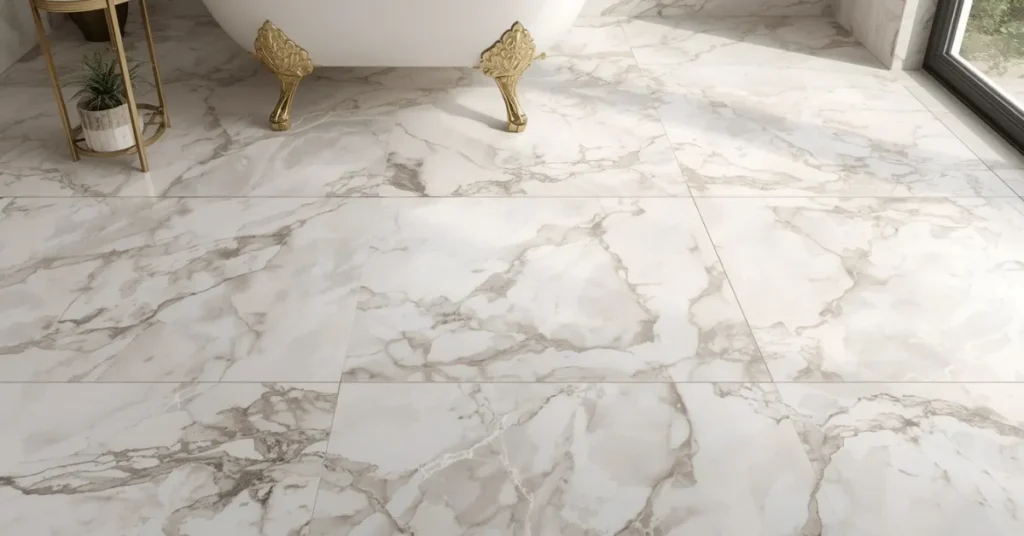 Marble-Look Floor Tile