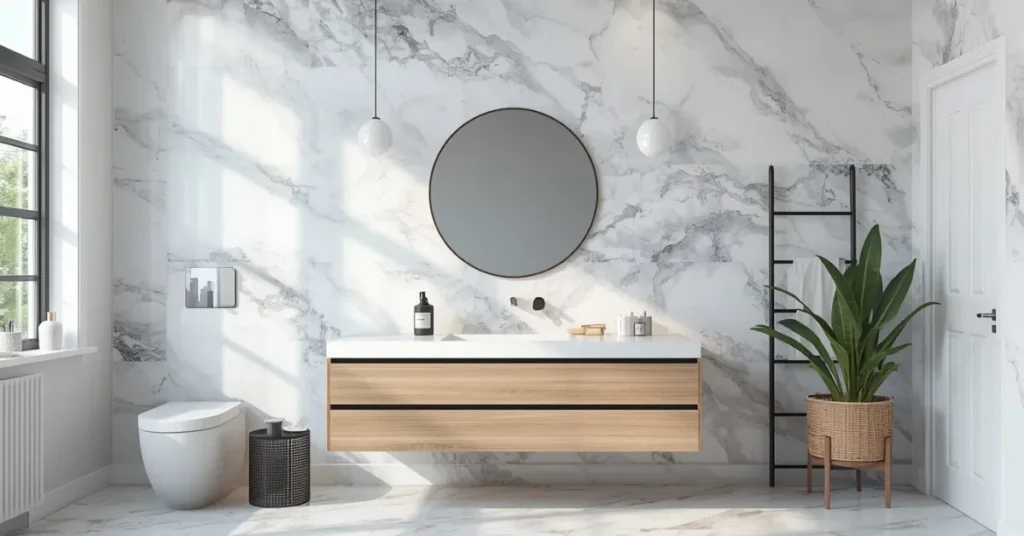 Marble-Look Wallpaper on a Budget