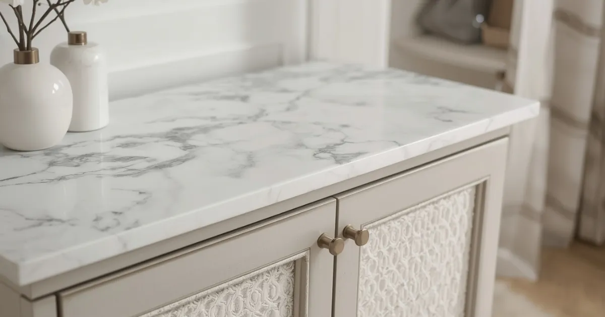 Marble-Top Shoe Bench