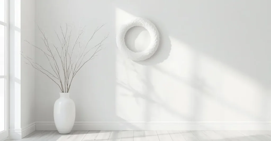 Minimalist White Christmas Entryway