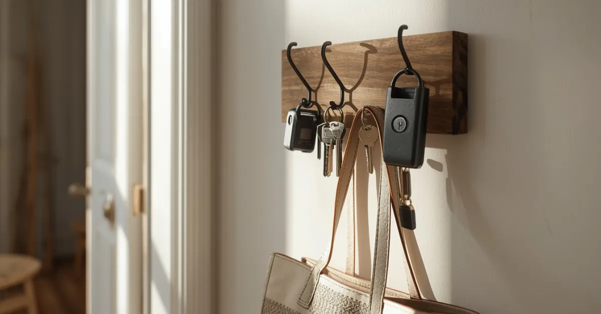 Mirror With Built-In Hooks