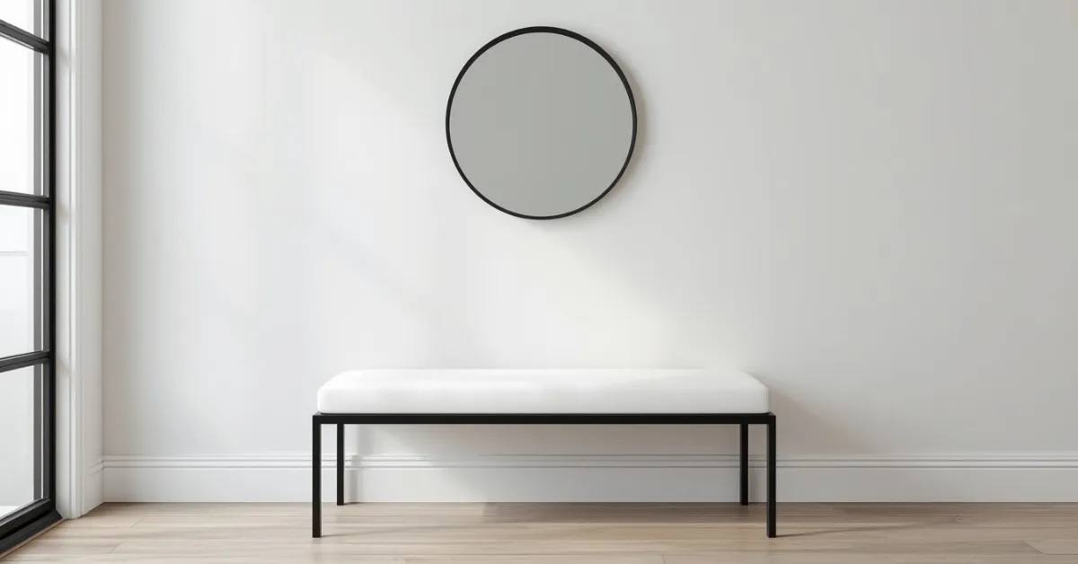 Modern Entryway Bench Decor in Black and White