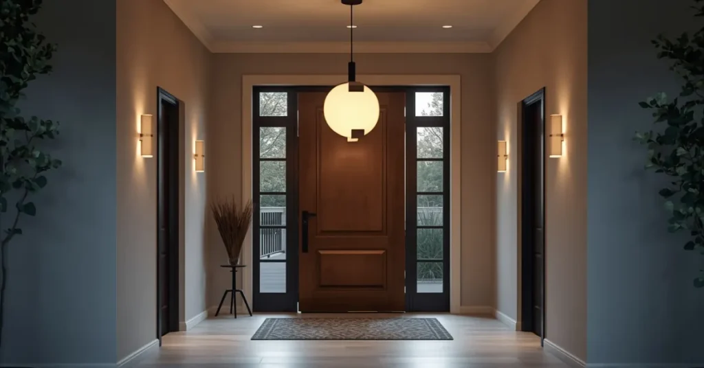 Modern Entryway Ideas with Sculptural Lighting