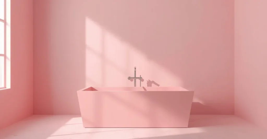 Modern Minimalist Pink Tub