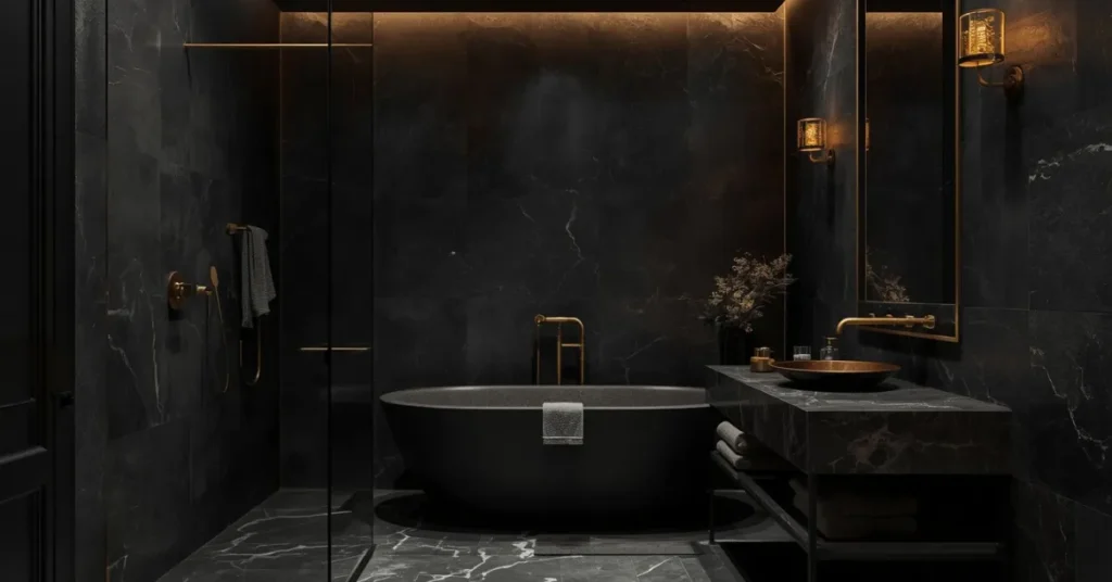Moody Charcoal Bathroom Look