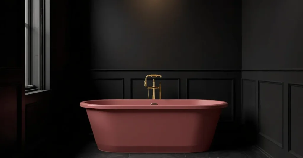 Moody Pink and Black Bathroom