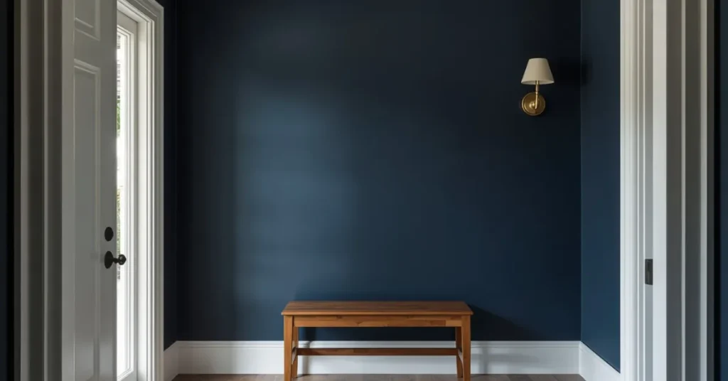 Navy Blue Accent Wall