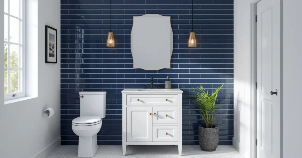 Navy Blue Accent Wall