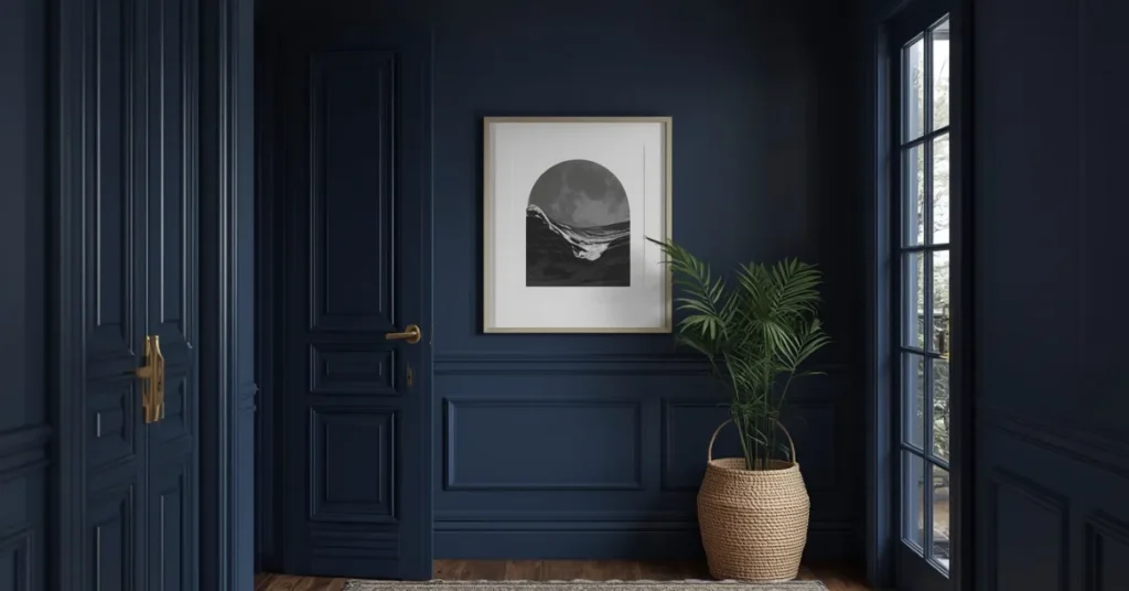 Navy Blue Accent Wall