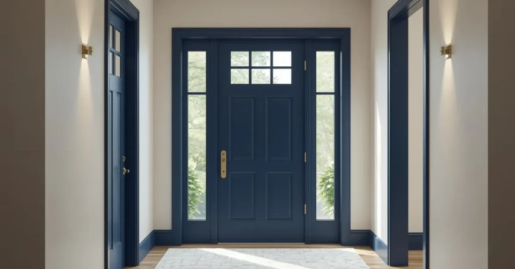 Navy Blue Door Trim