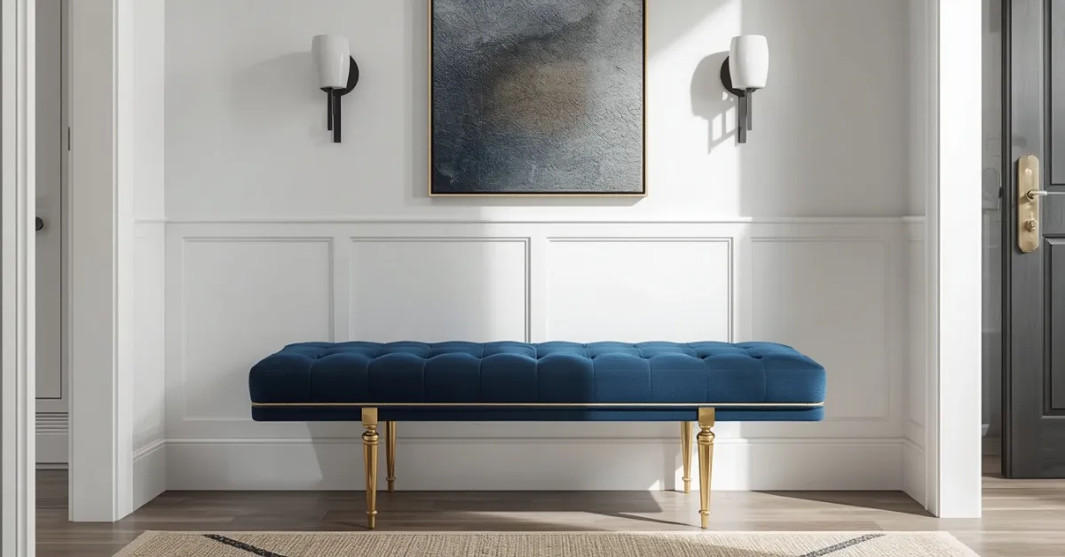 Navy Blue Statement Bench