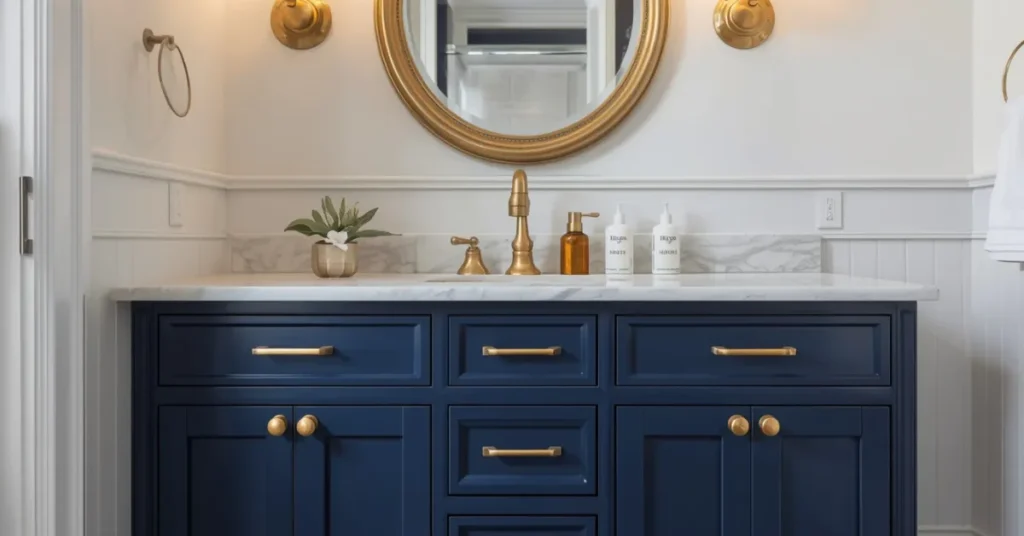 Navy Blue Vanity for Bold Color