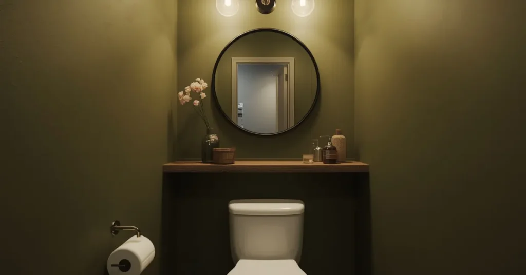 Olive Green Powder Room
