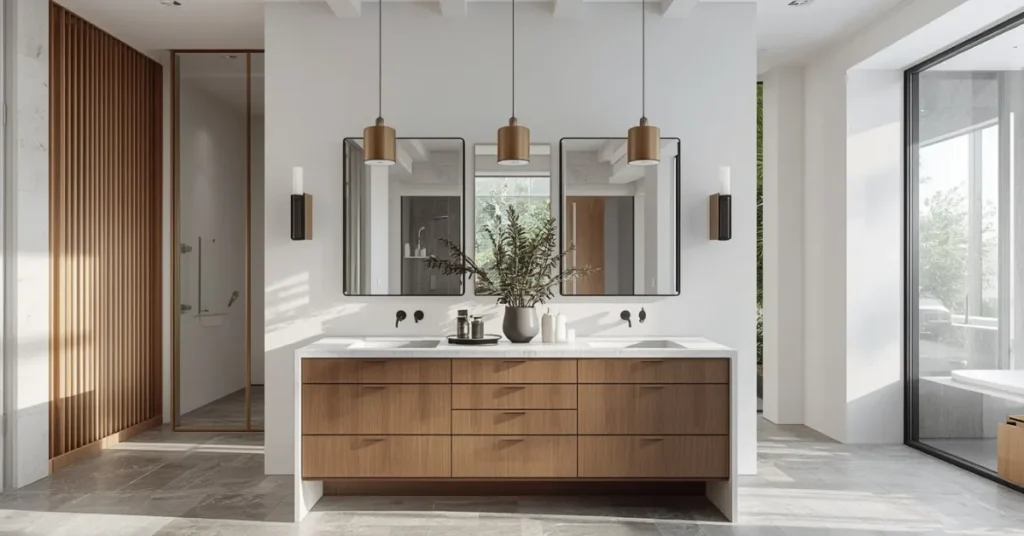 Open-Plan Bathroom Vanity Island