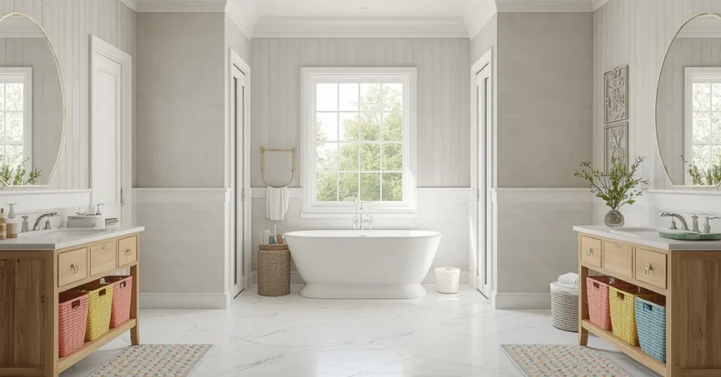 Open Plan Bathroom Zones