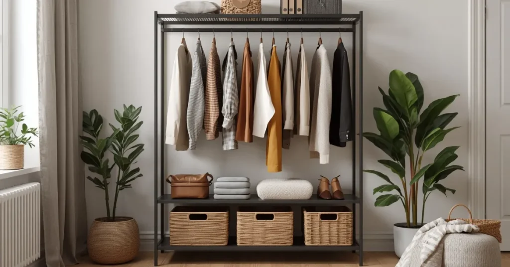 Open-Plan Closet for Studio Apartments