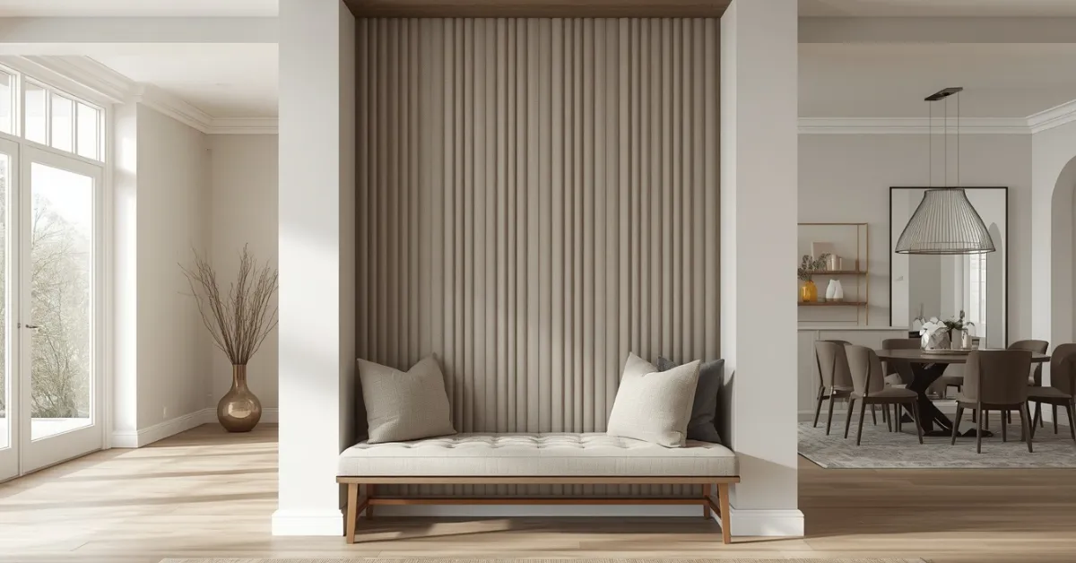 Open-Plan Entryway Bench as a Room Divider