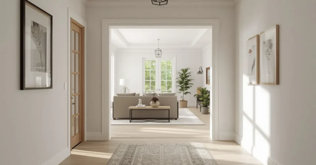 Open Plan Entryway That Flows into the Living Room