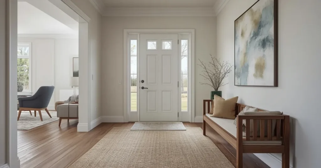 Open-Plan Entryway with Bench Seating