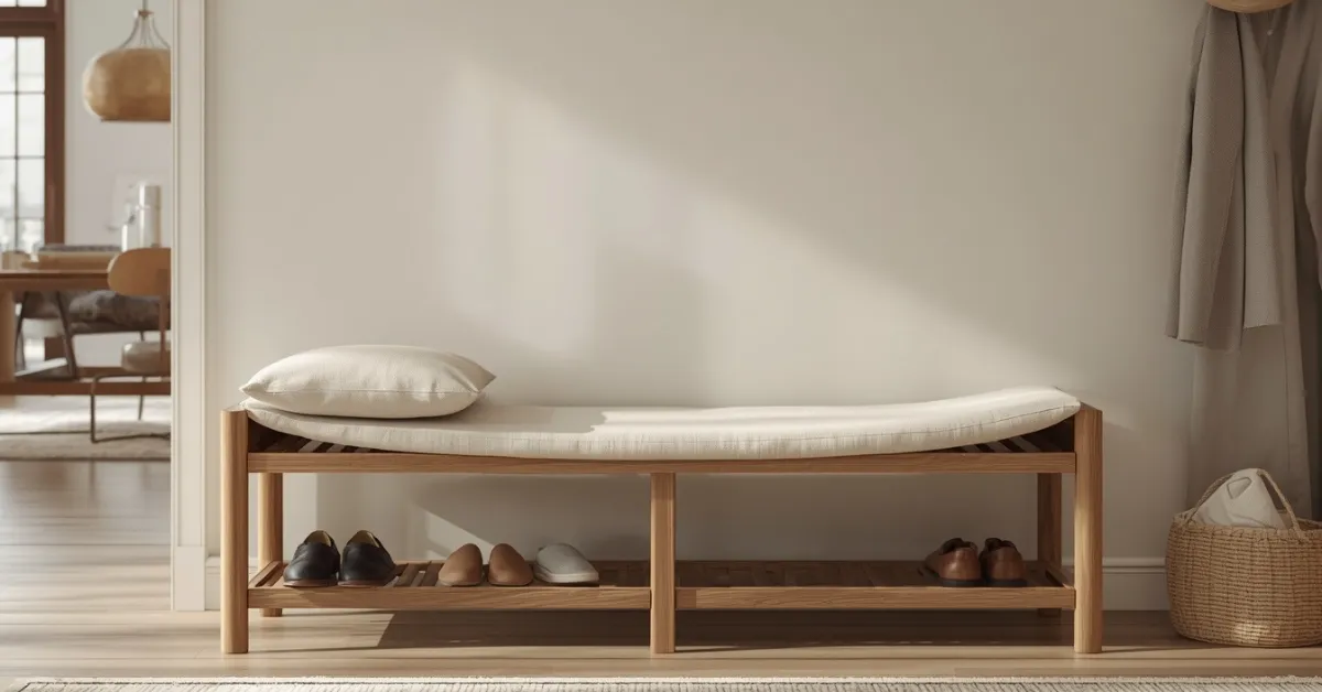 Open-Plan Shoe Bench with Cushion