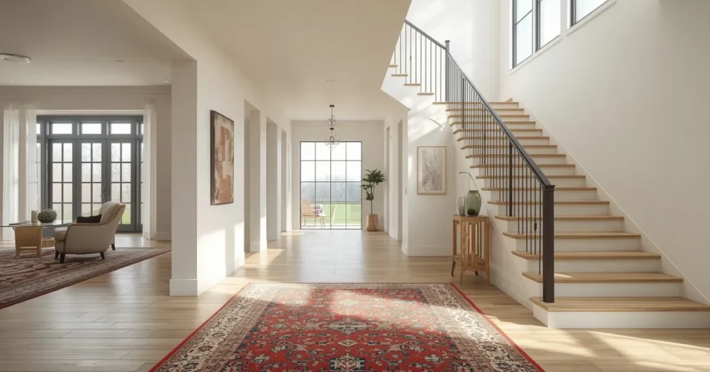 Open Split Level Entryway With No Walls