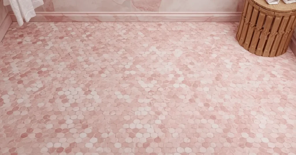Pink Marble Bathroom Mosaic Floor