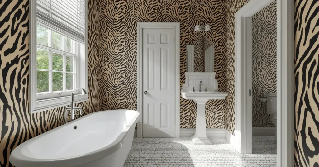 Playful Animal Print Wallpaper for Personality