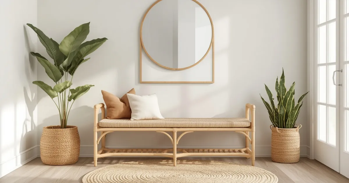 Rattan and Wicker Bench