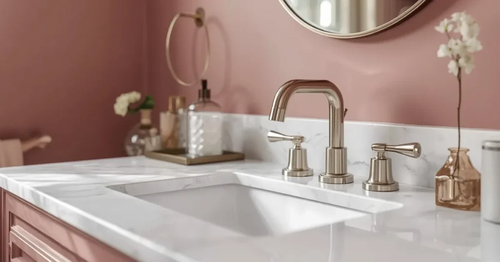 Romantic Dusty Rose Bathroom Color Scheme