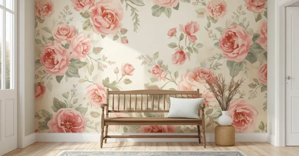 Romantic Floral Wallpaper Mural