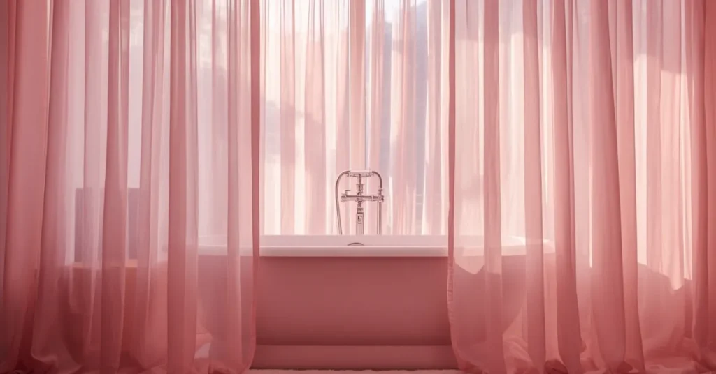 Romantic Pink Tub with Curtains