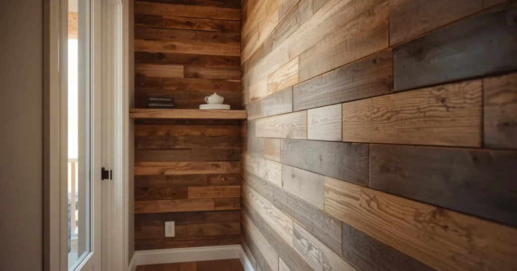 Rustic Wood Entryway with Reclaimed Materials