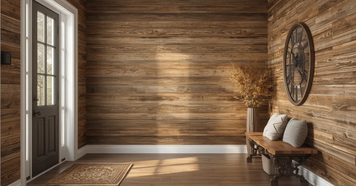 Rustic Wood-Look Wallpaper