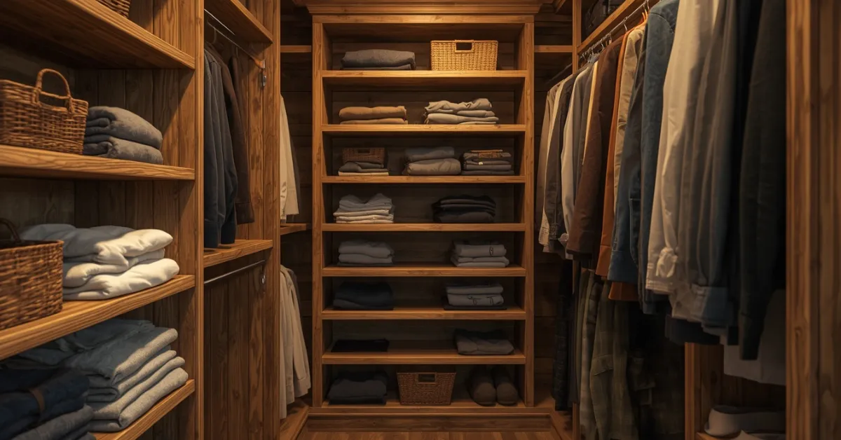 Rustic Wood Open Shelving
