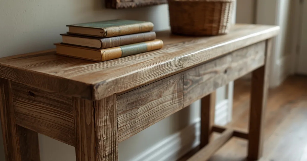 Rustic Wood Table with Vintage Charm