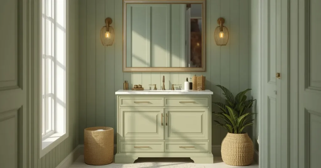 Sage Green Cabinet for a Calm Fee