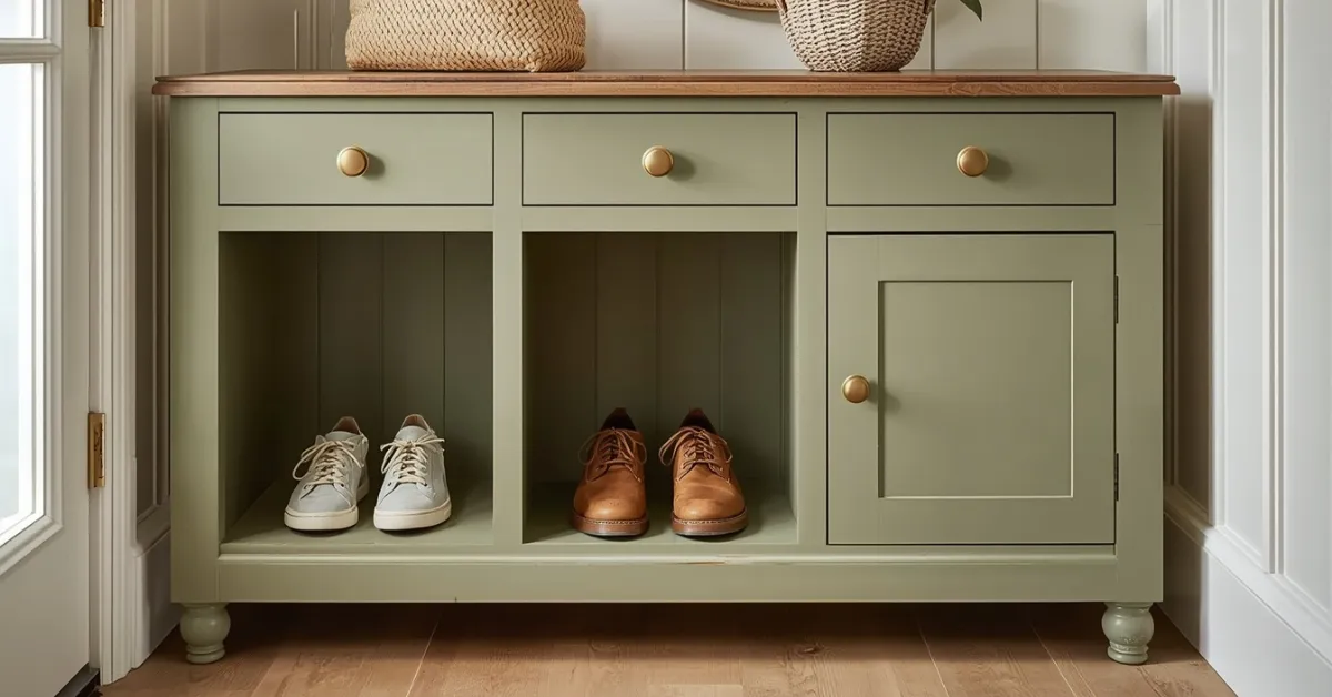 Sage Green Painted Cubbies