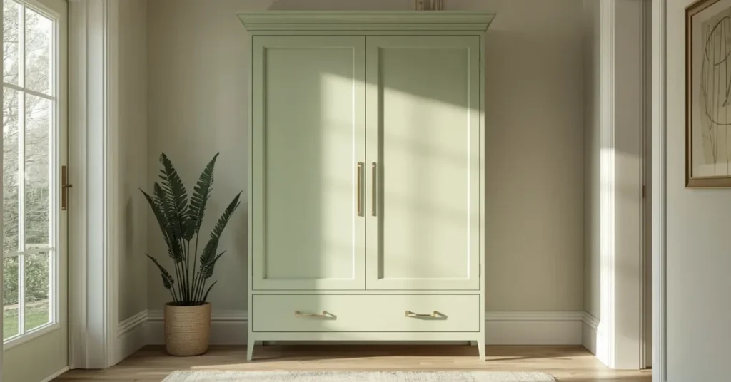 Sage Green Shoe Cabinet for a Calm Entryway