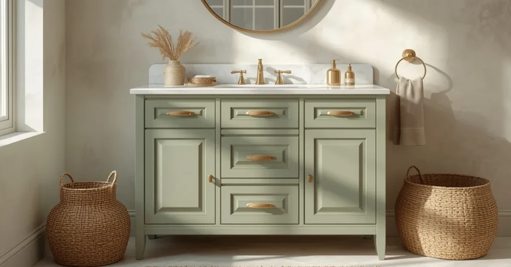Sage Green Vanity for a Calm Mood