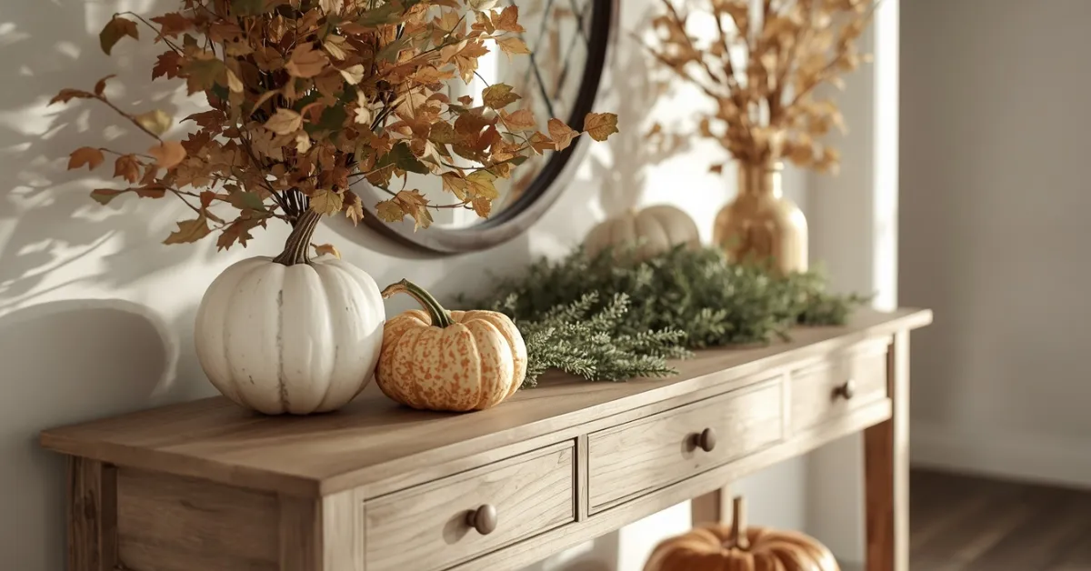 Seasonal Decor Rotation on a Neutral Table
