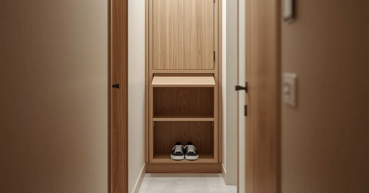 Slim Shoe Cabinet for Tight Hallways
